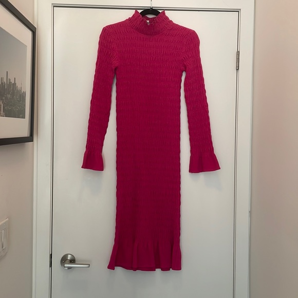 ‘Never Fully Dressed’ Fuchsia ruffled dress in size 2 - Picture 1 of 2